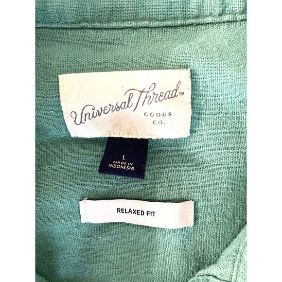 Universal Thread Green Textured Button-Up Shirt Men’s L - Picture 5 of 6